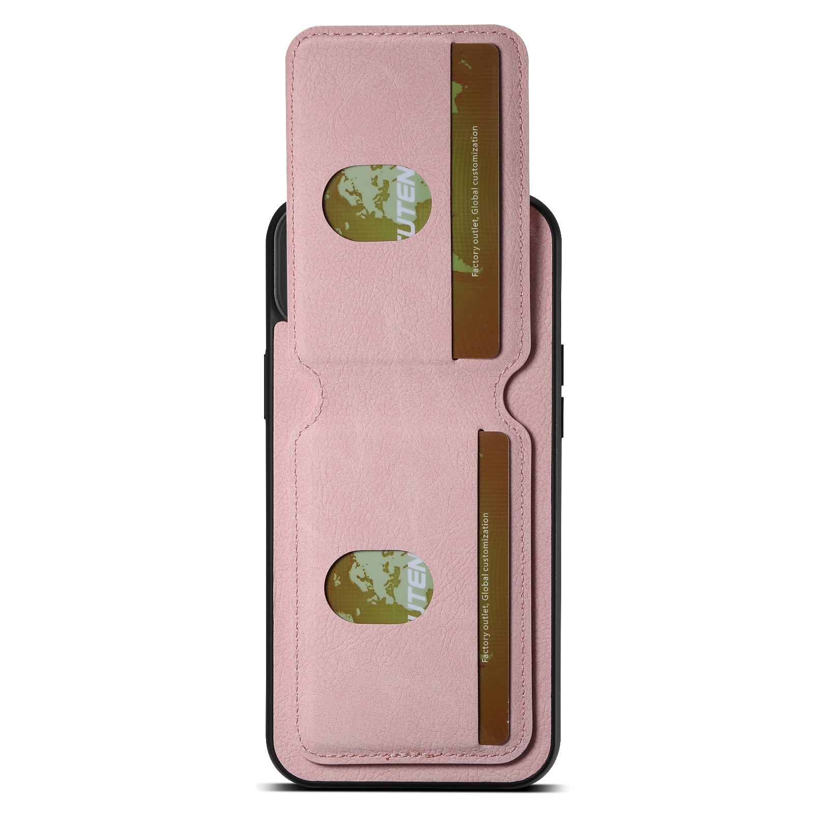 SUTENI H02 For iPhone 13 6.1 inch Case Litchi Texture Vertical Flip Kickstand Phone Cover - Pink