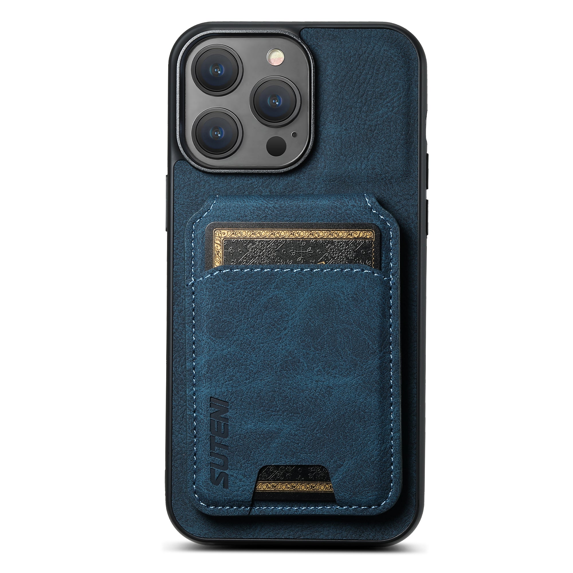 SUTENI H02 For iPhone 12 Pro Max 6.7 inch Case Vertical Flip PU Leather+TPU Anti-dust Protective Cover - Blue