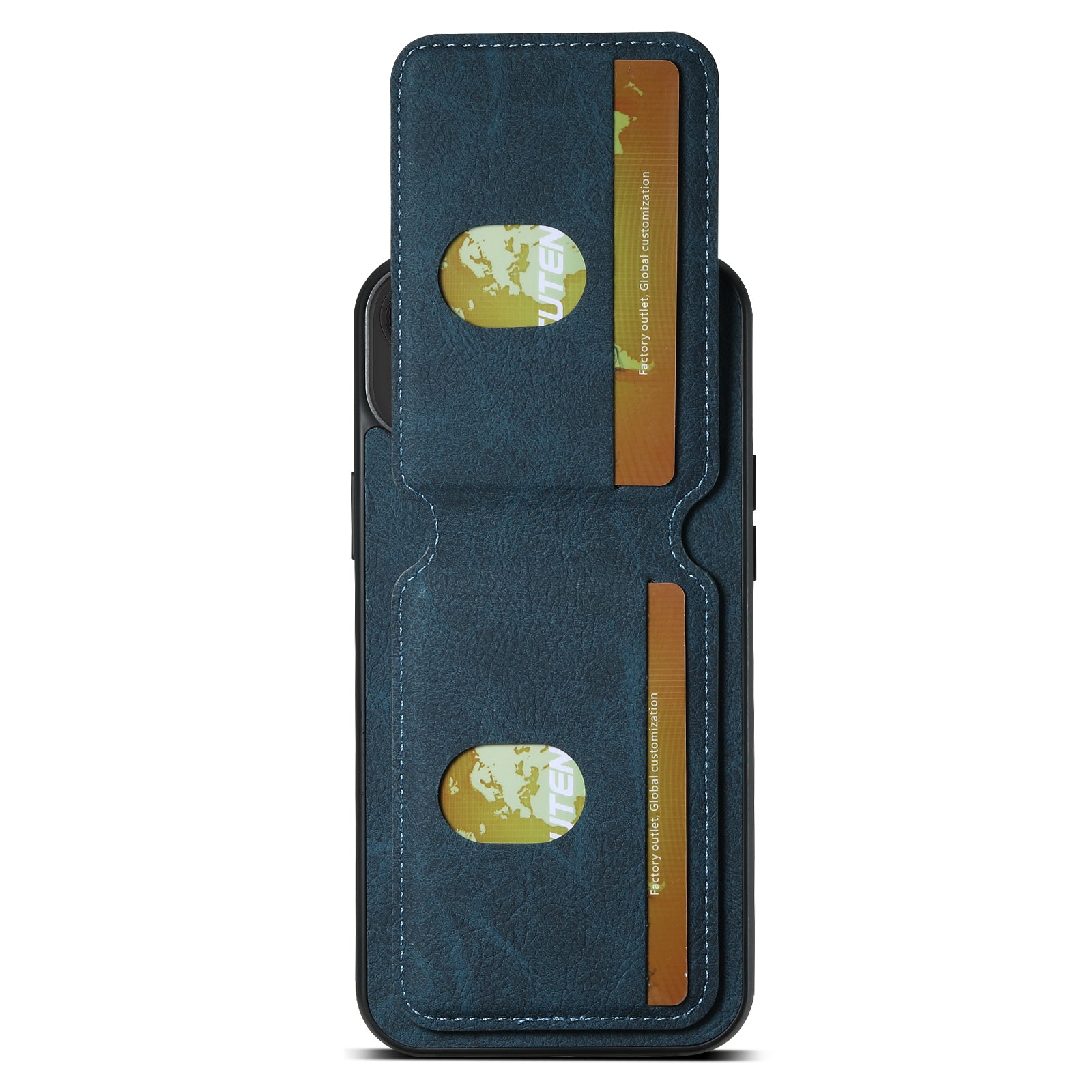 SUTENI H02 For iPhone 14 Plus Cell Phone Case Litchi Texture Anti-fall Leather Protective Back Shell - Blue