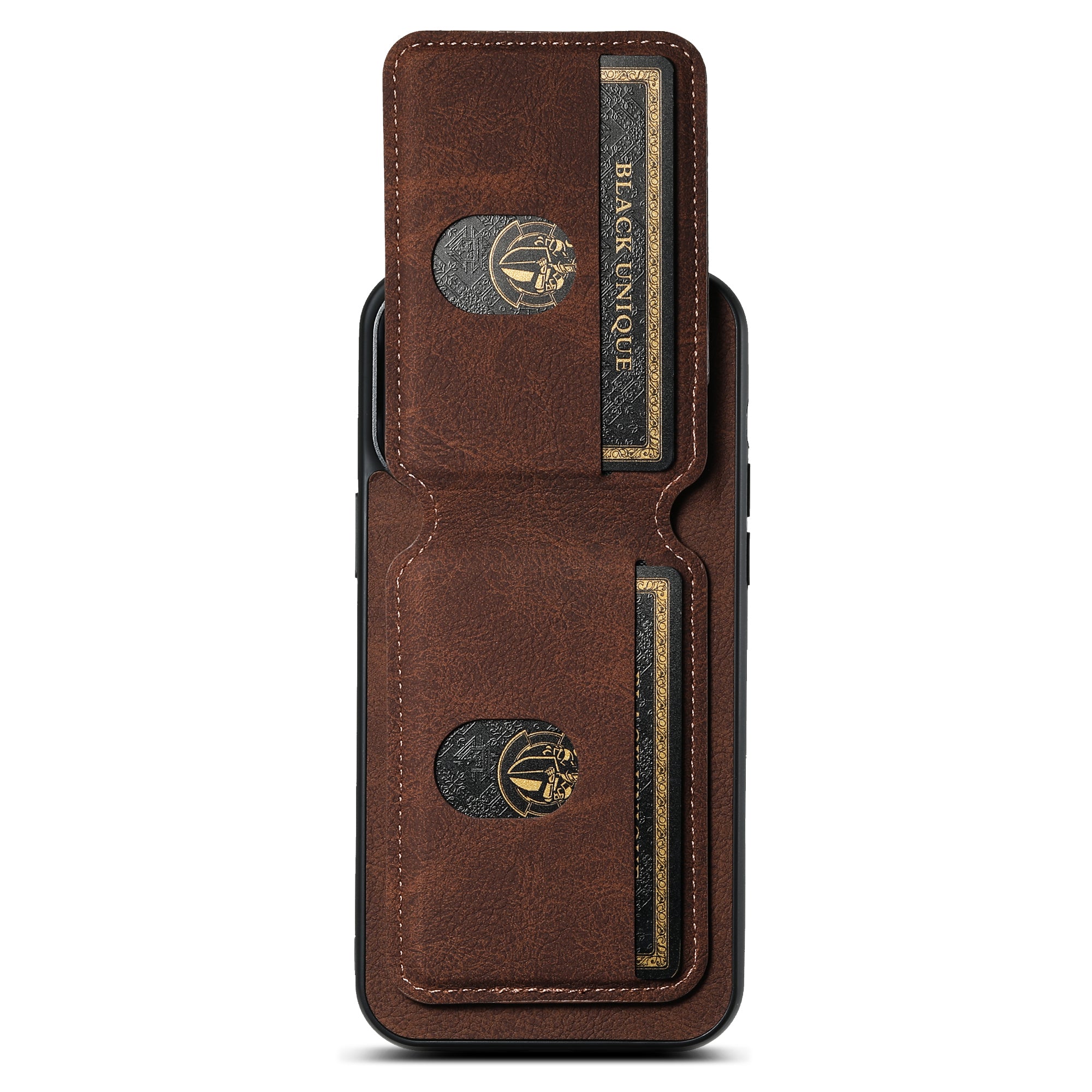 SUTENI H02 For iPhone 14 Pro Case Vertical Flip Litchi Texture Kickstand Phone Back Protector - Brown
