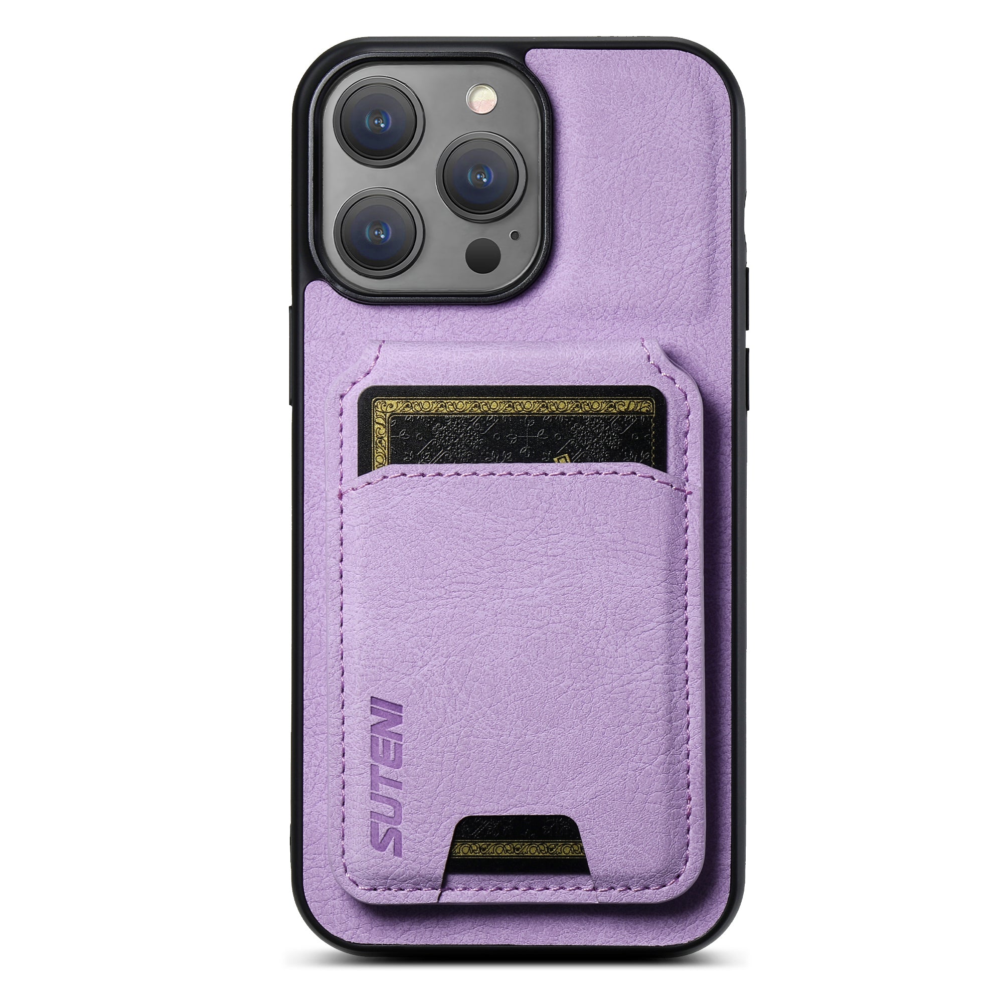SUTENI H02 For iPhone 11 Pro PU Leather Case Litchi Texture Anti-scratch Phone Cover - Purple