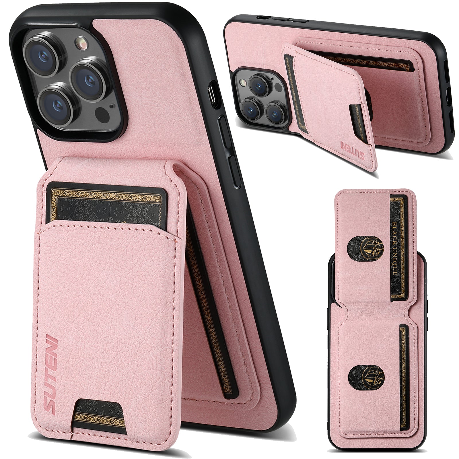 SUTENI H02 For iPhone 11 Pro PU Leather Case Litchi Texture Anti-scratch Phone Cover - Purple