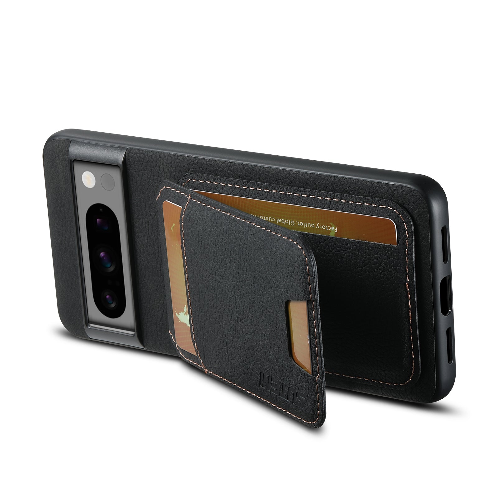 SUTENI H02 For Google Pixel 8 Pro Litchi Texture Case Vertical Flip Card Holder Protective Back Cover - Black