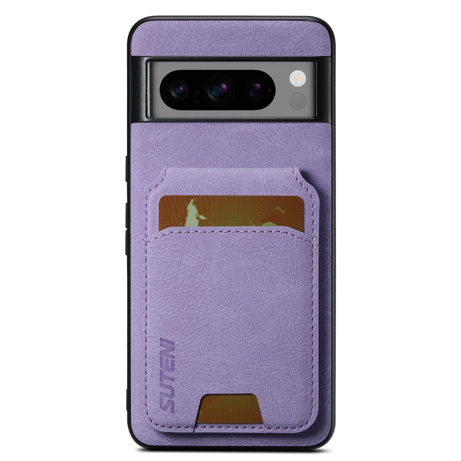 SUTENI H02 For Google Pixel 8 Pro Litchi Texture Case Vertical Flip Card Holder Protective Back Cover - Black