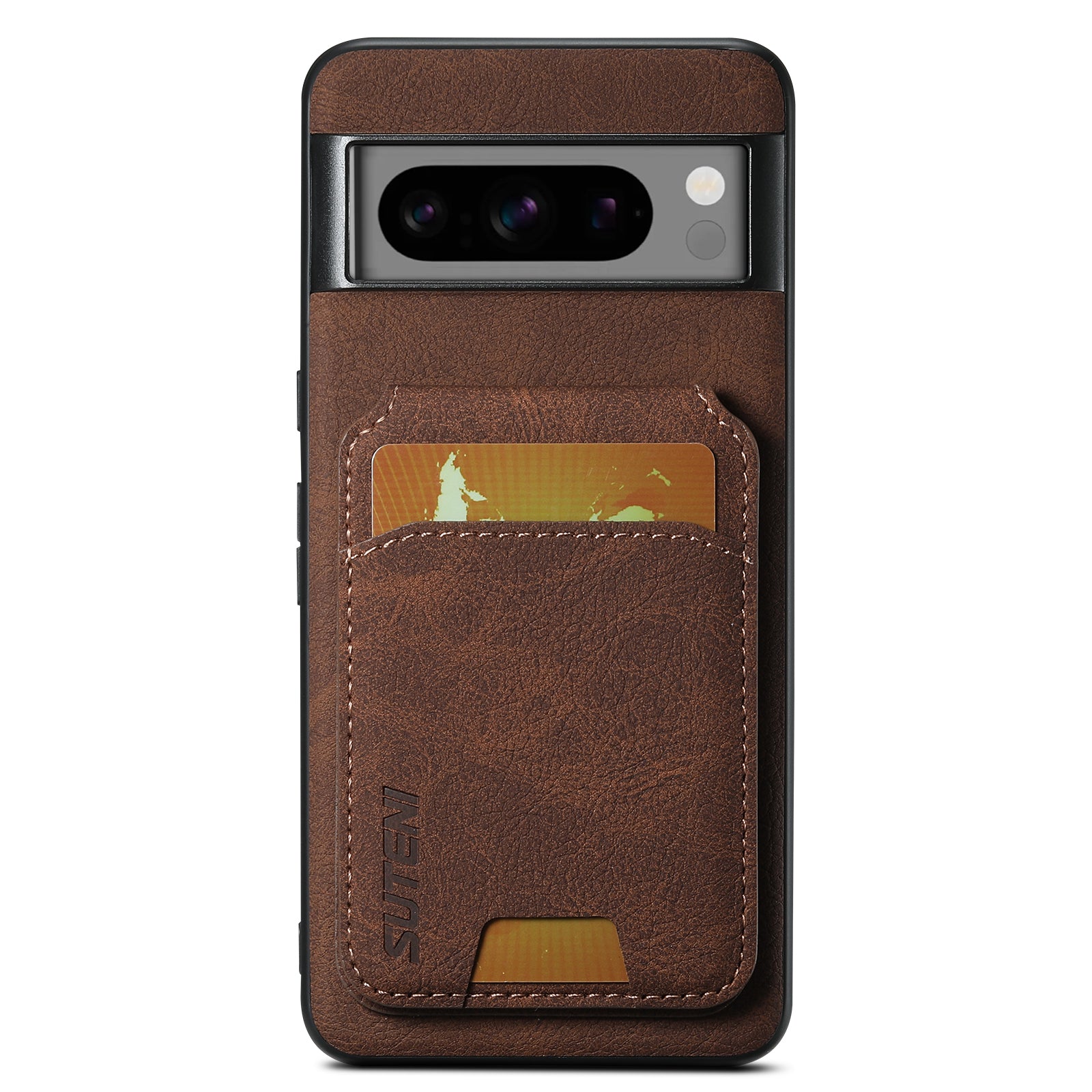 SUTENI H02 For Google Pixel 8 Pro Litchi Texture Case Vertical Flip Card Holder Protective Back Cover - Black