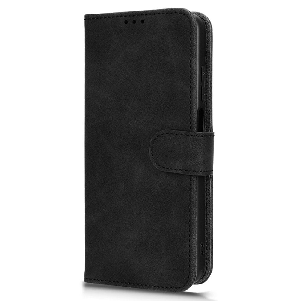 For Realme 11 4G (159.9x73.3x7.95mm) Leather Case Wallet Phone Cover - Black