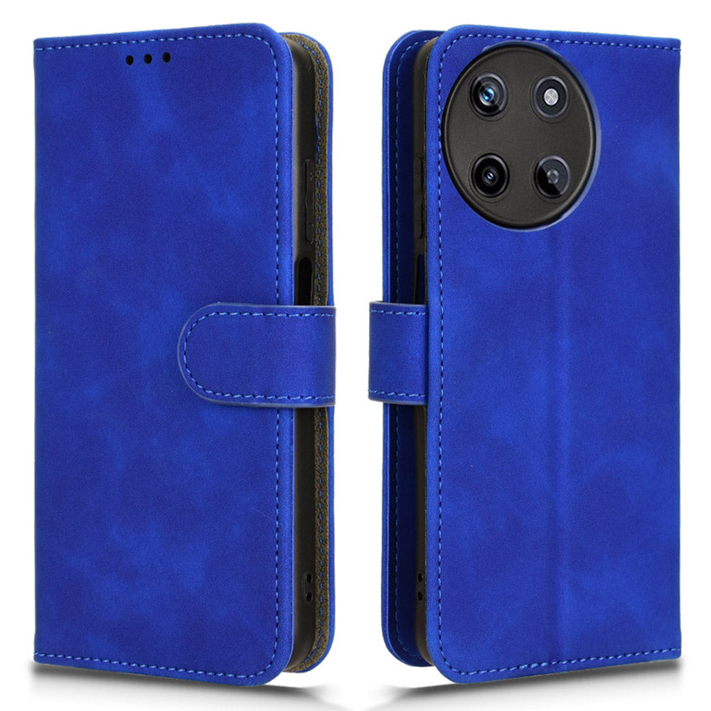 For Realme 11 4G (159.9x73.3x7.95mm) Leather Case Wallet Phone Cover - Black