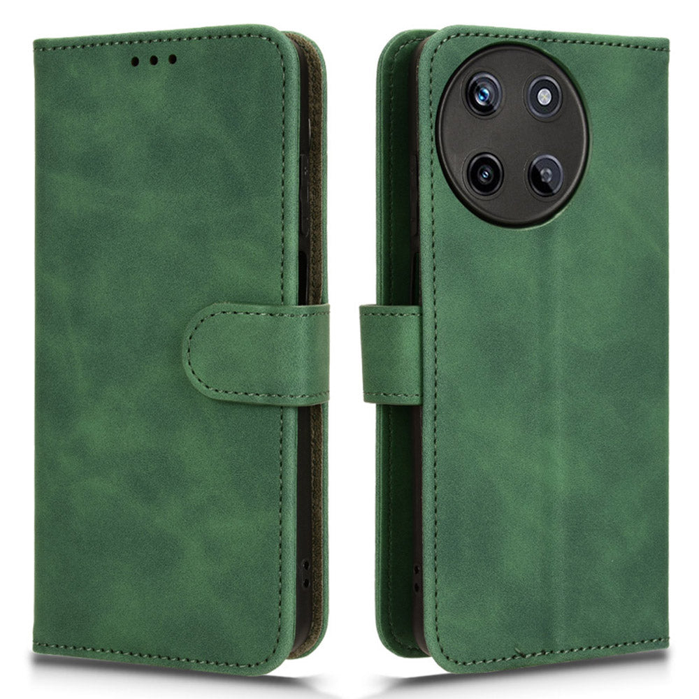 For Realme 11 4G (159.9x73.3x7.95mm) Leather Case Wallet Phone Cover - Black