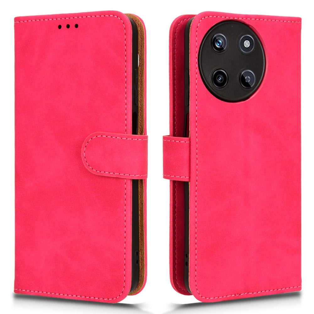 For Realme 11 4G (159.9x73.3x7.95mm) Leather Case Wallet Phone Cover - Black