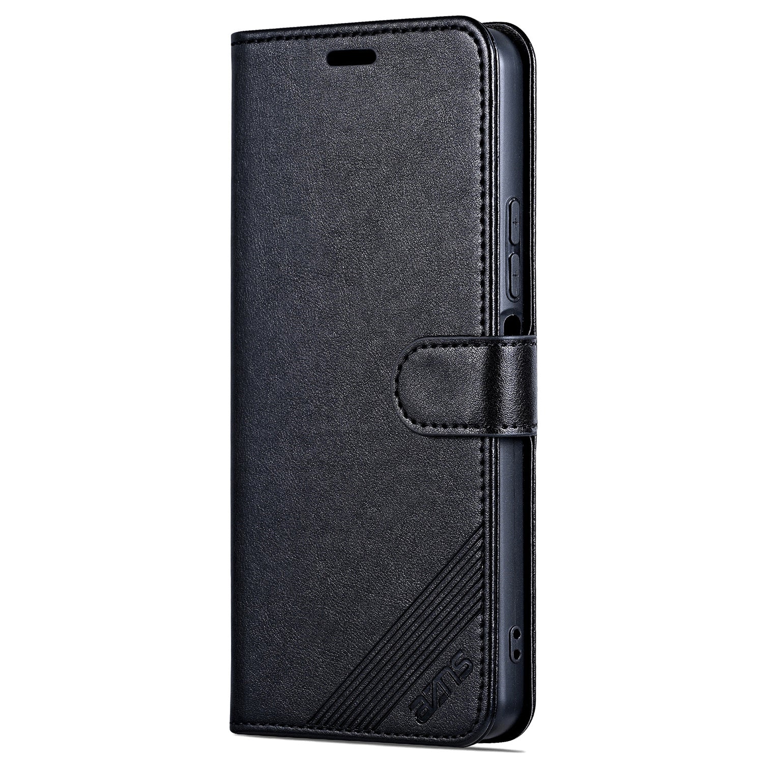 AZNS For Huawei Enjoy 70 4G / nova Y72 4G Phone Case Wallet PU Leather Flip Phone Cover - Black