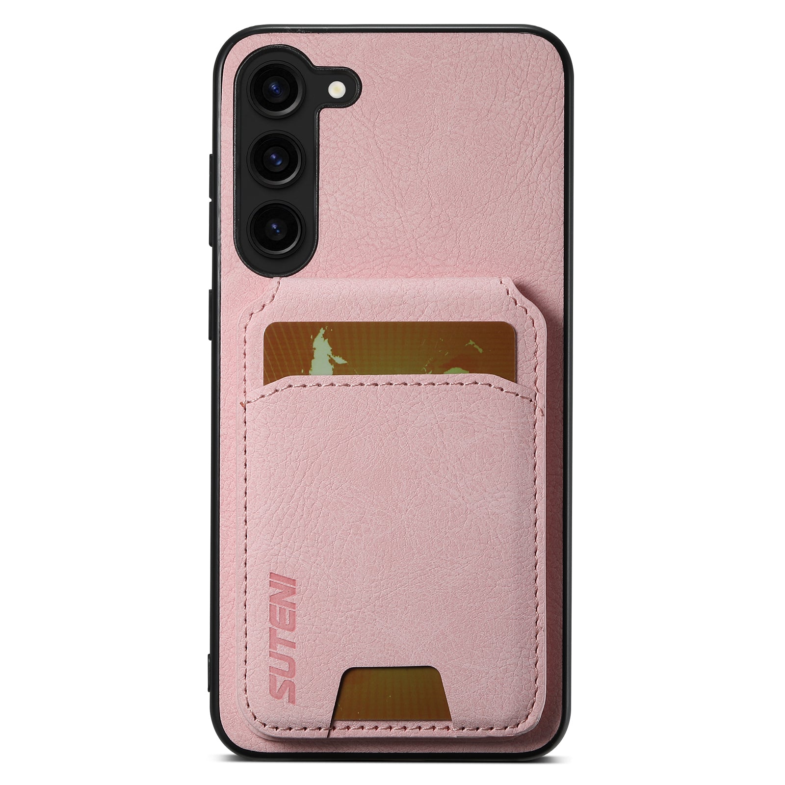 SUTENI H02 For Samsung Galaxy S23+ Phone Case Kickstand Cover Card Slots - Black