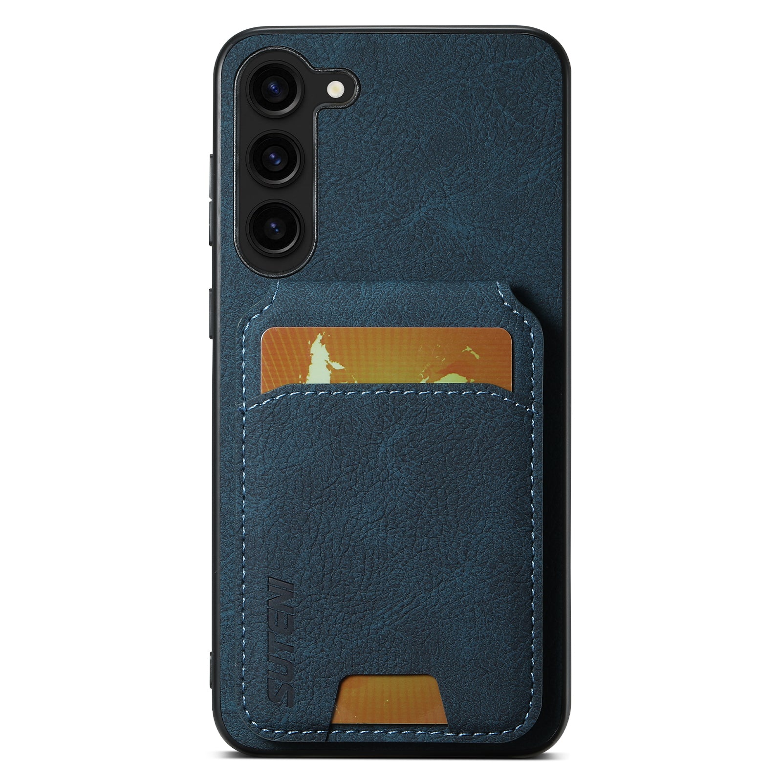 SUTENI H02 For Samsung Galaxy S23+ Phone Case Kickstand Cover Card Slots - Black