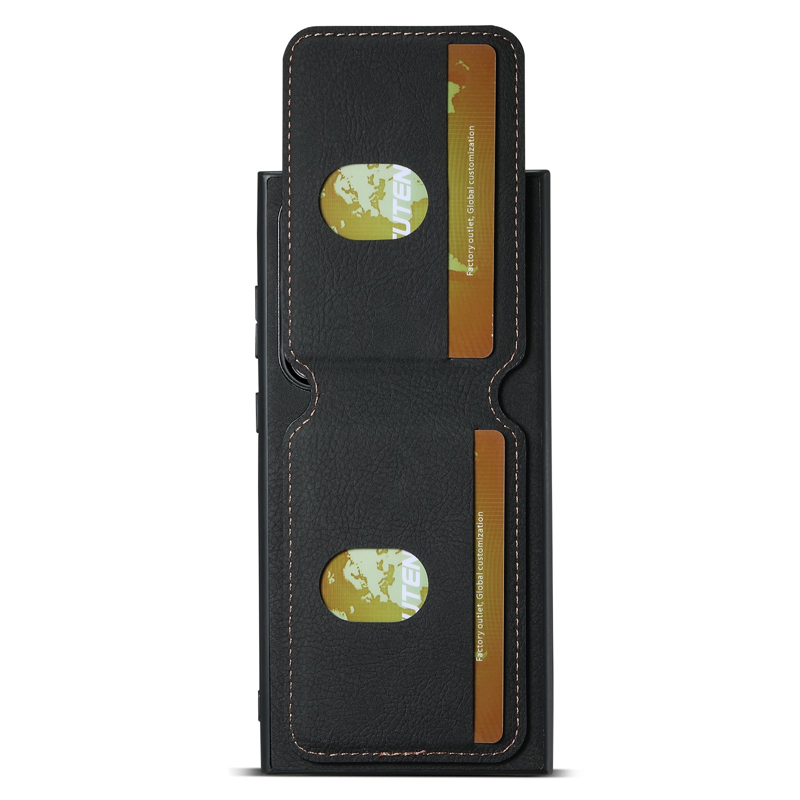 SUTENI H02 For Samsung Galaxy S22 Ultra 5G Case Card Slots Kickstand Phone Cover - Black