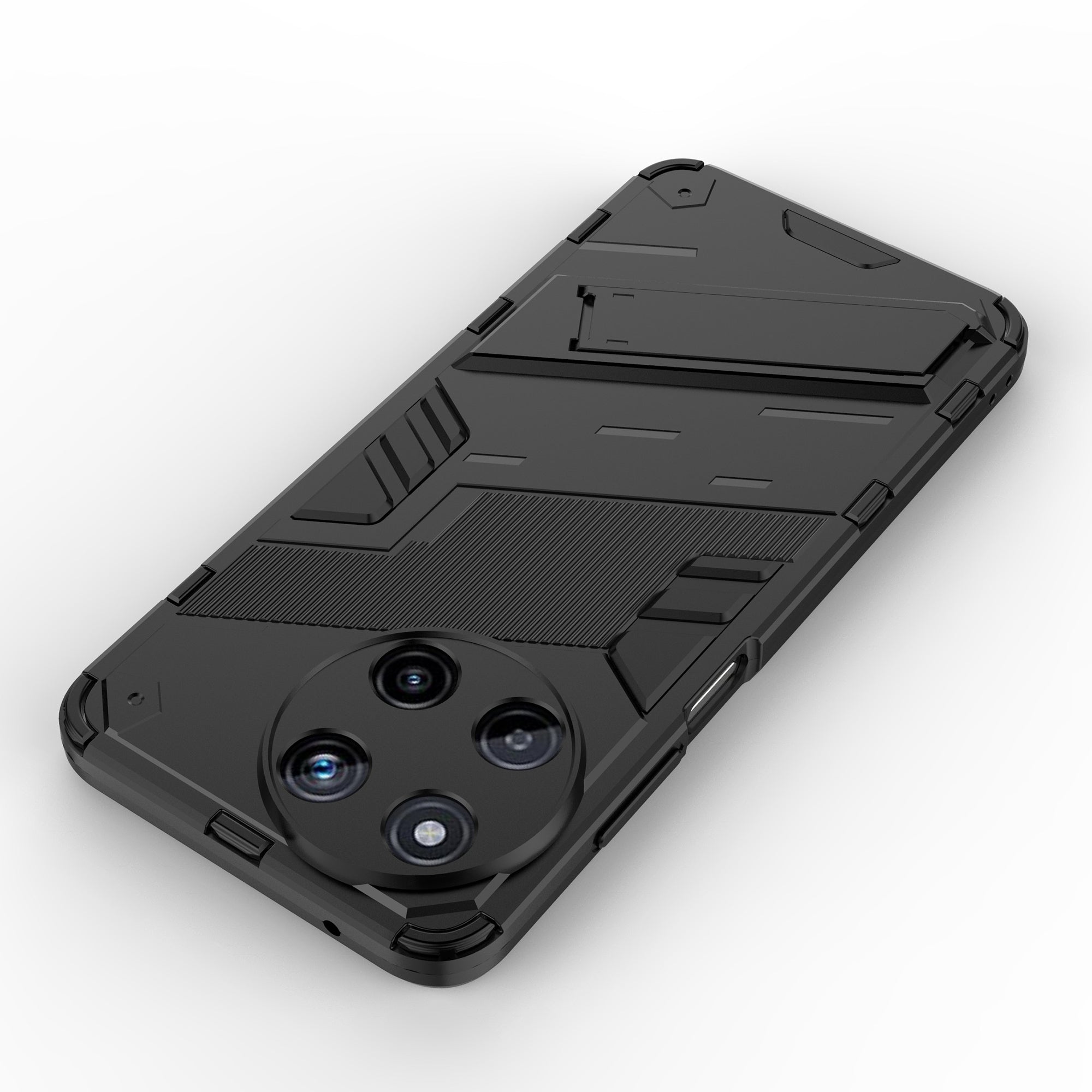 For Realme 11 4G (159.9x73.3x7.95mm) Kickstand Case TPU+PC Phone Cover - Black