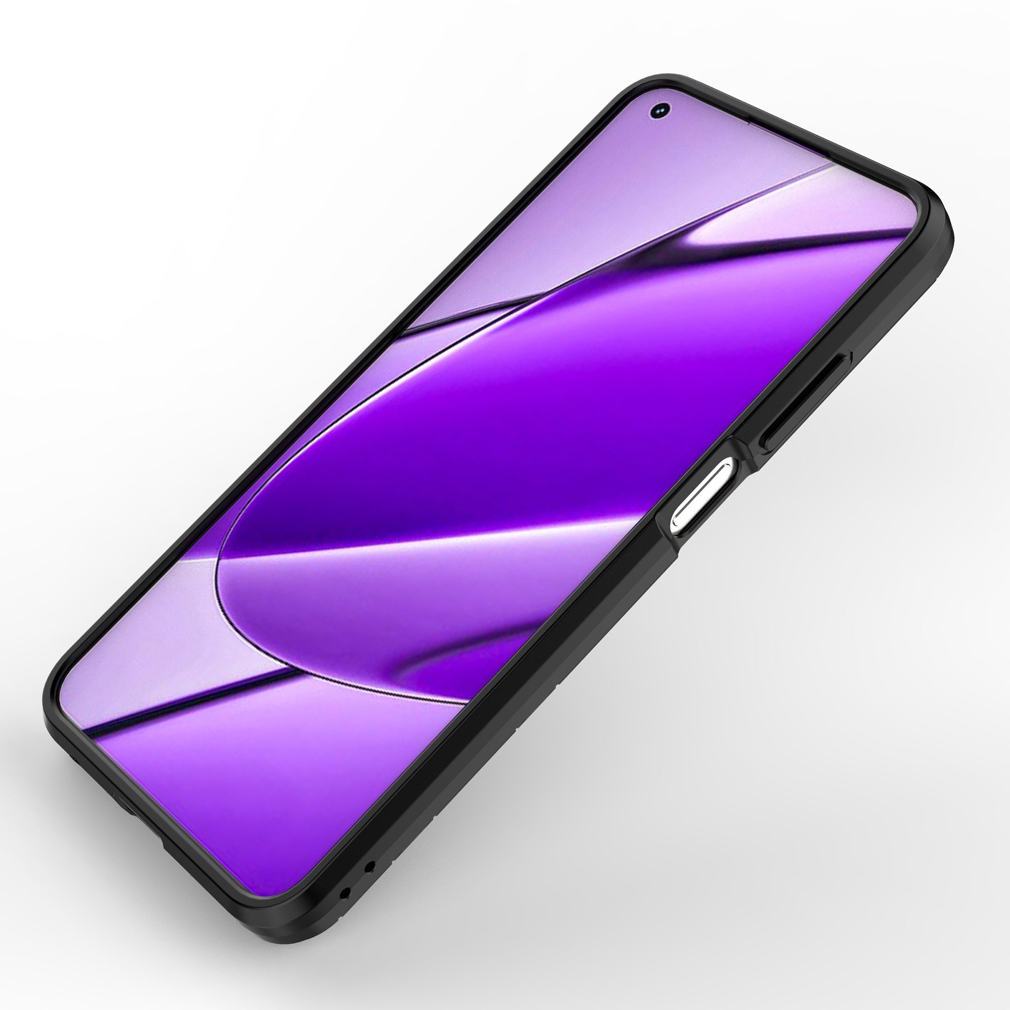 For Realme 11 4G (159.9x73.3x7.95mm) Kickstand Case TPU+PC Phone Cover - Black