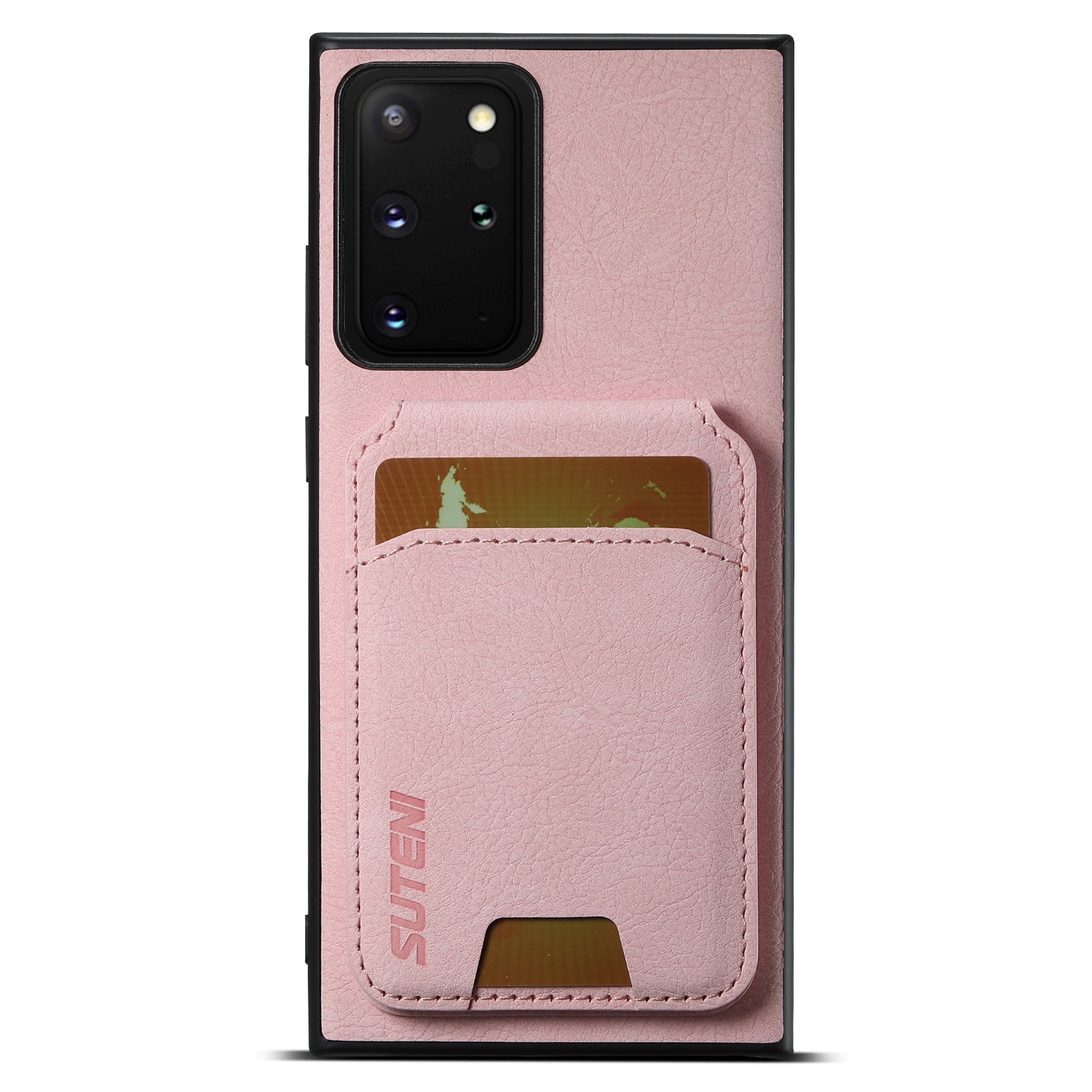 SUTENI H02 For Samsung Galaxy Note20 Ultra 5G / Note20 Ultra Kickstand Phone Case with Card Slots - Black