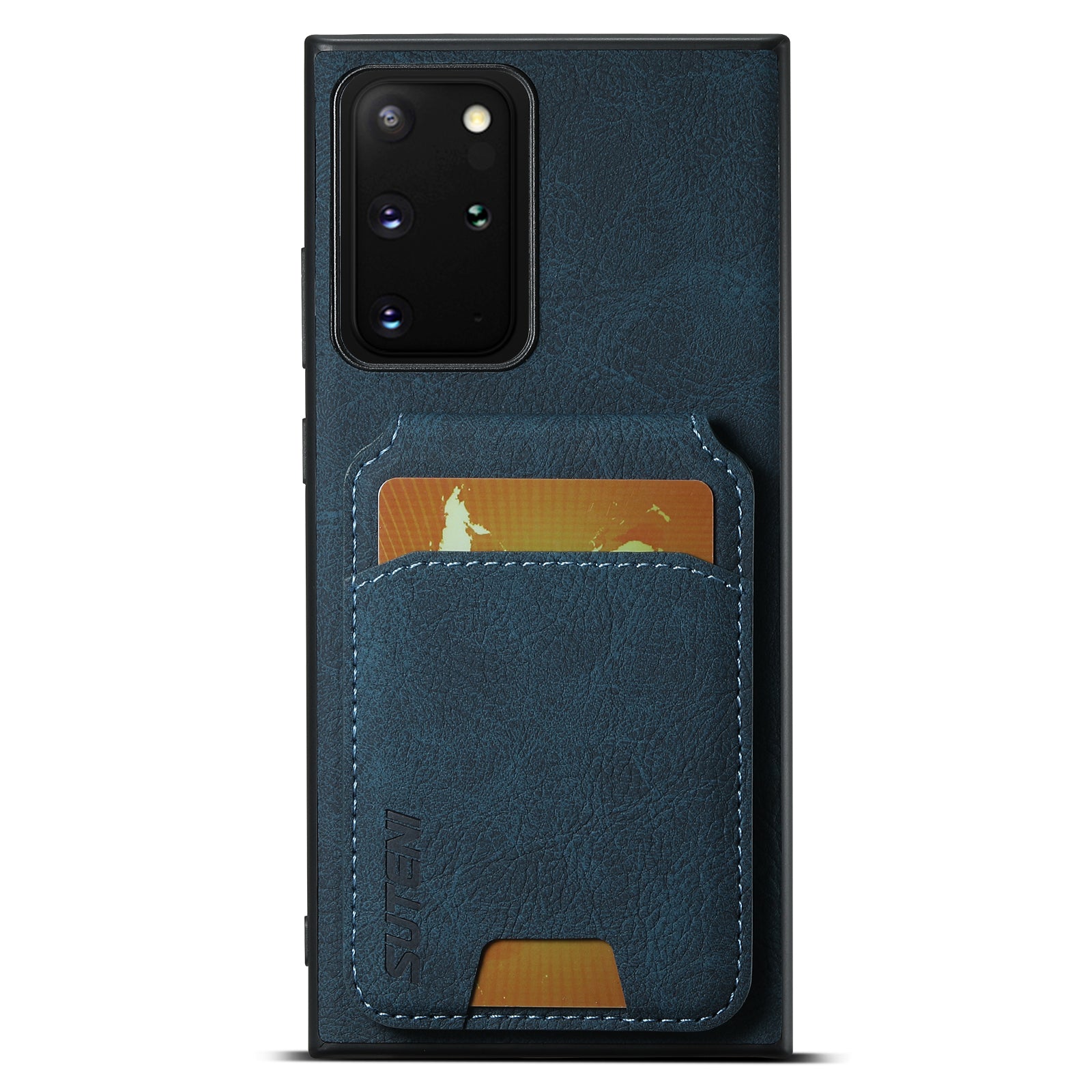 SUTENI H02 For Samsung Galaxy Note20 Ultra 5G / Note20 Ultra Kickstand Phone Case with Card Slots - Black