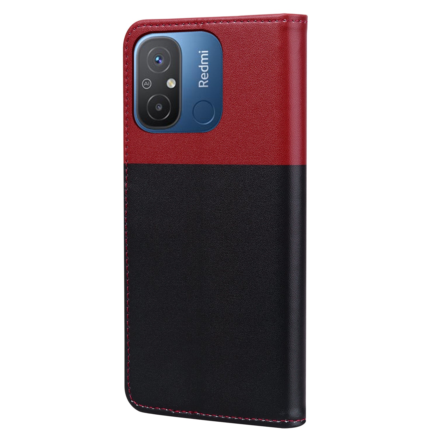 Cartoon Pet Series for Xiaomi Redmi 12C 4G Leather Case Splicing Phone Wallet Cover - Black