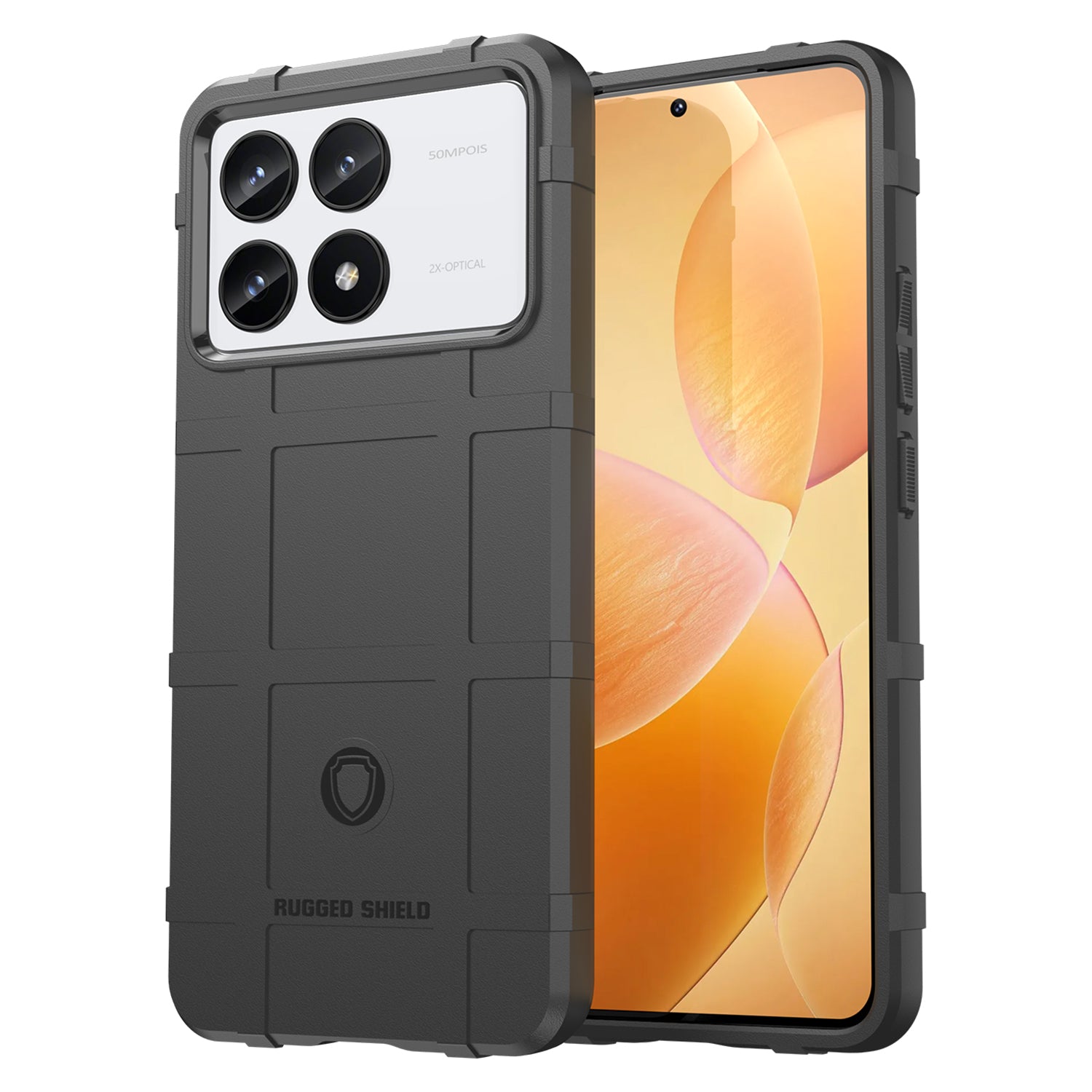 For Xiaomi Redmi K70 Pro 5G / K70 5G Case Square Grid Texture TPU Phone Cover - Black