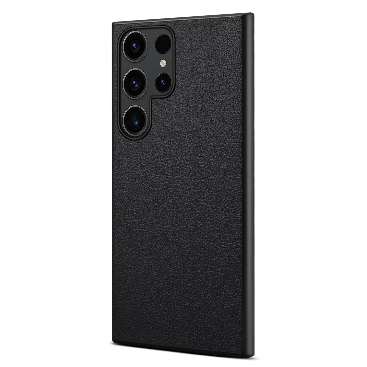 For Samsung Galaxy S24 Ultra Cell Phone Case Calf Texture Anti-fall PC+TPU+PU Leather Shell - Black