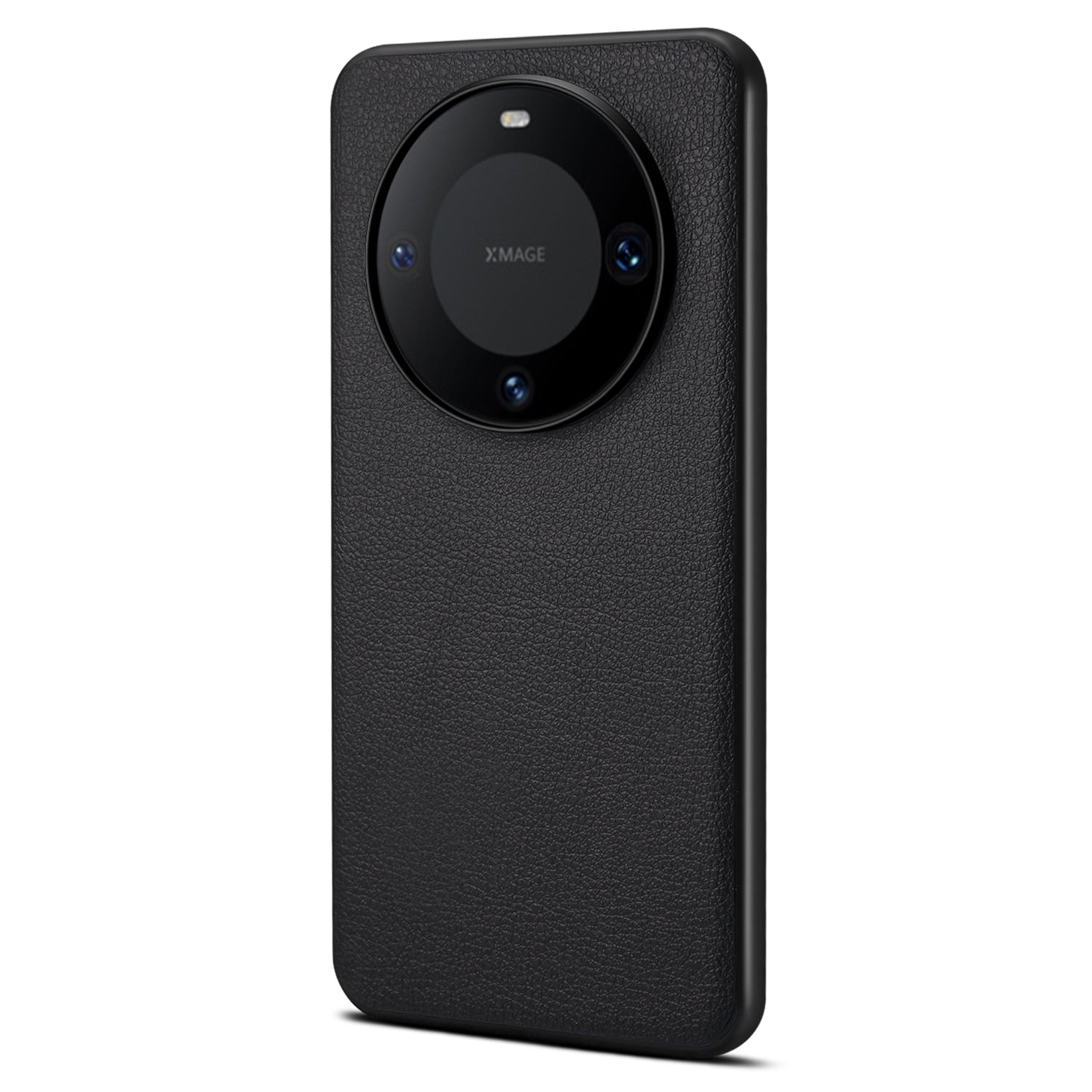 Calf Texture Case for Huawei Mate 60 Shell Drop-resistant PC+TPU+PU Leather Cover - Black