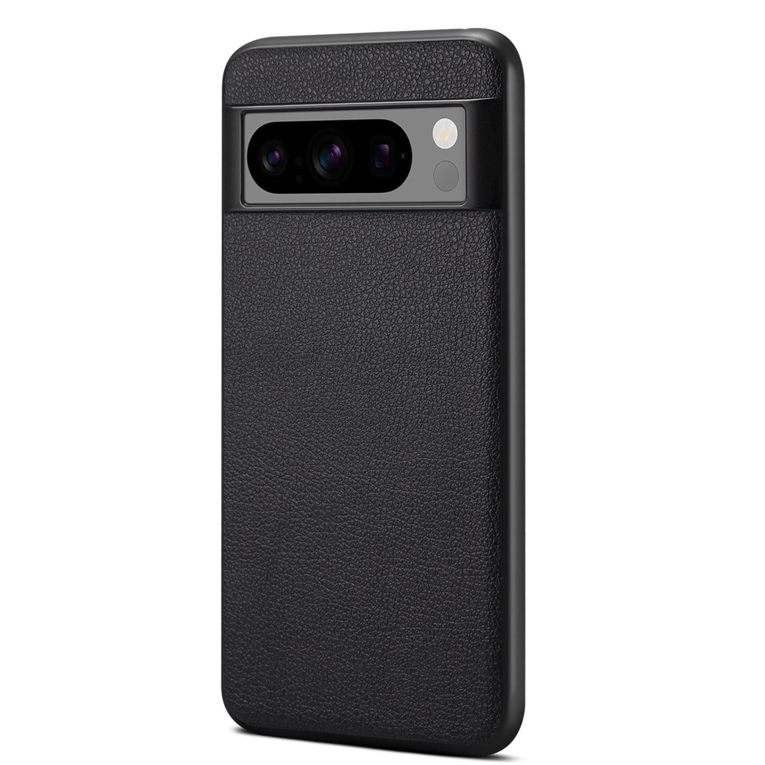 For Google Pixel 8 Pro Case Anti-fall PC+TPU+PU Leather Calf Texture Mobile Phone Protector - Black