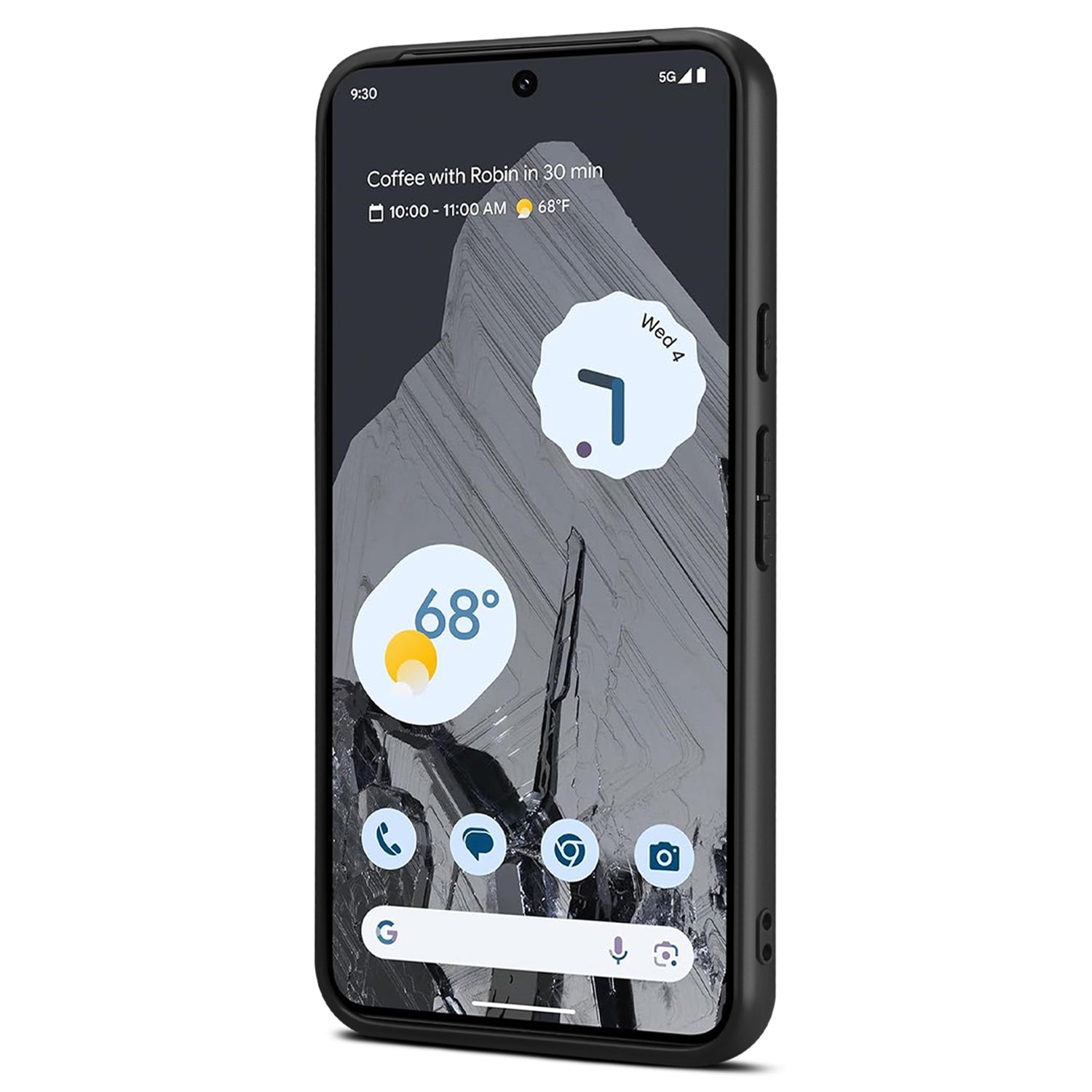For Google Pixel 8 Pro Case Anti-fall PC+TPU+PU Leather Calf Texture Mobile Phone Protector - Black