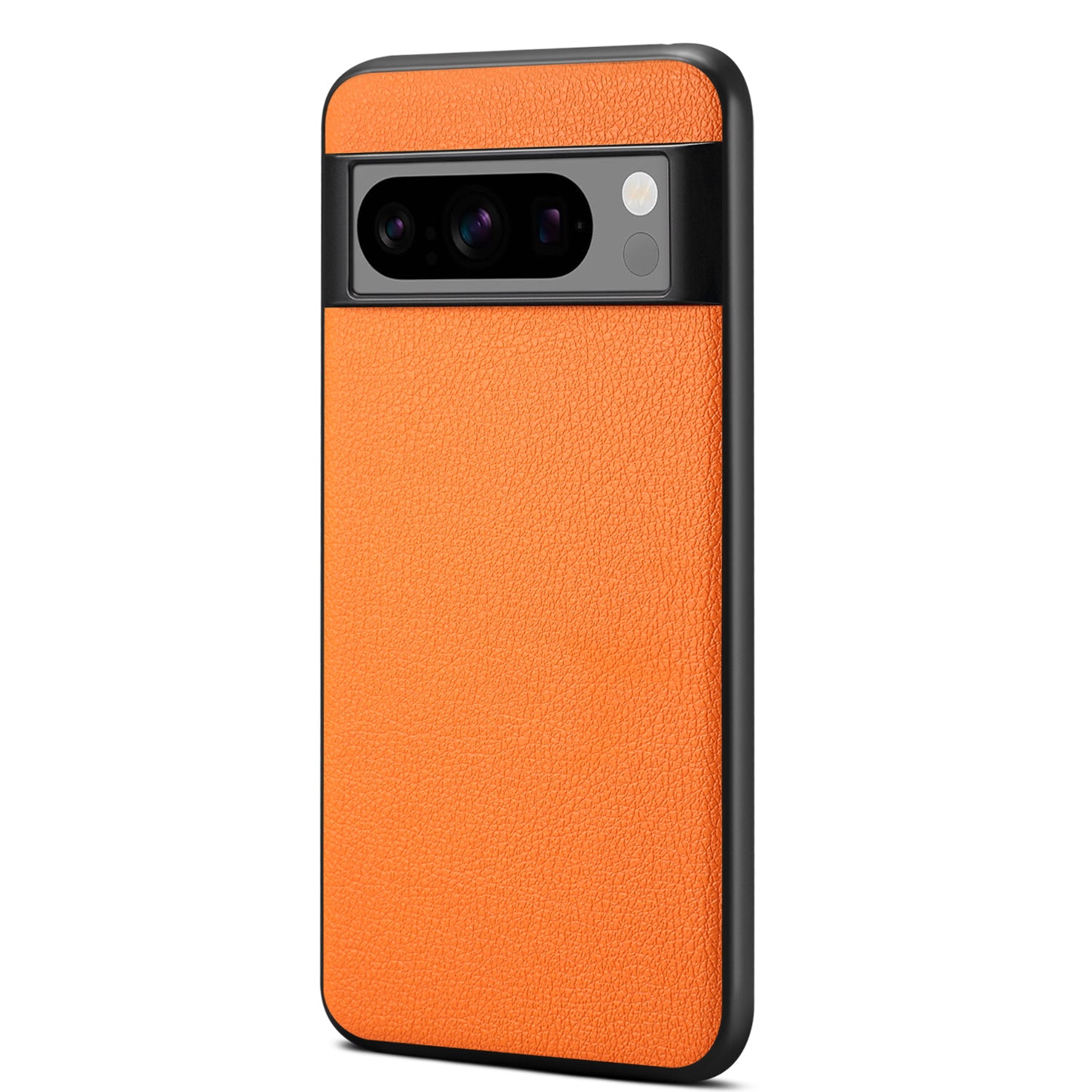For Google Pixel 8 Pro Case Anti-fall PC+TPU+PU Leather Calf Texture Mobile Phone Protector - Black