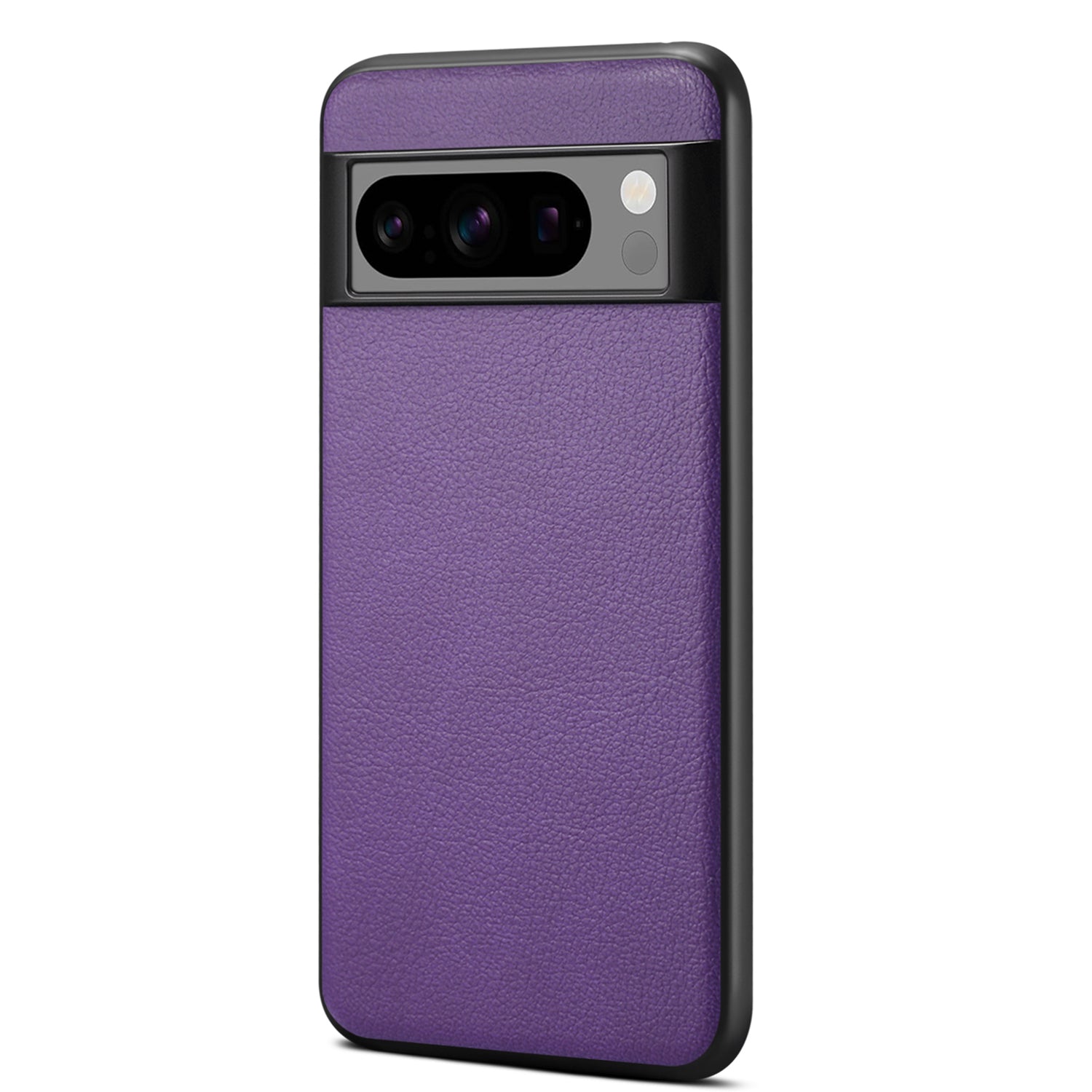 For Google Pixel 8 Pro Case Anti-fall PC+TPU+PU Leather Calf Texture Mobile Phone Protector - Black