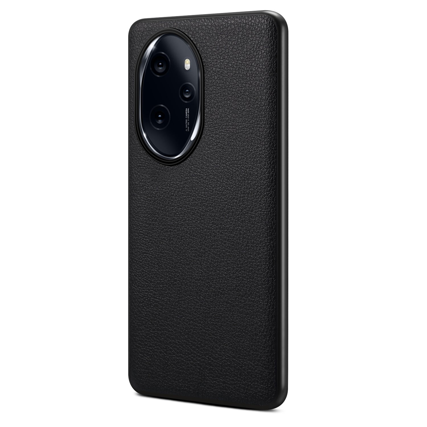 For Honor 100 Pro 5G Case Drop-proof PC+TPU+PU Leather Calf Texture Phone Back Protector - Black
