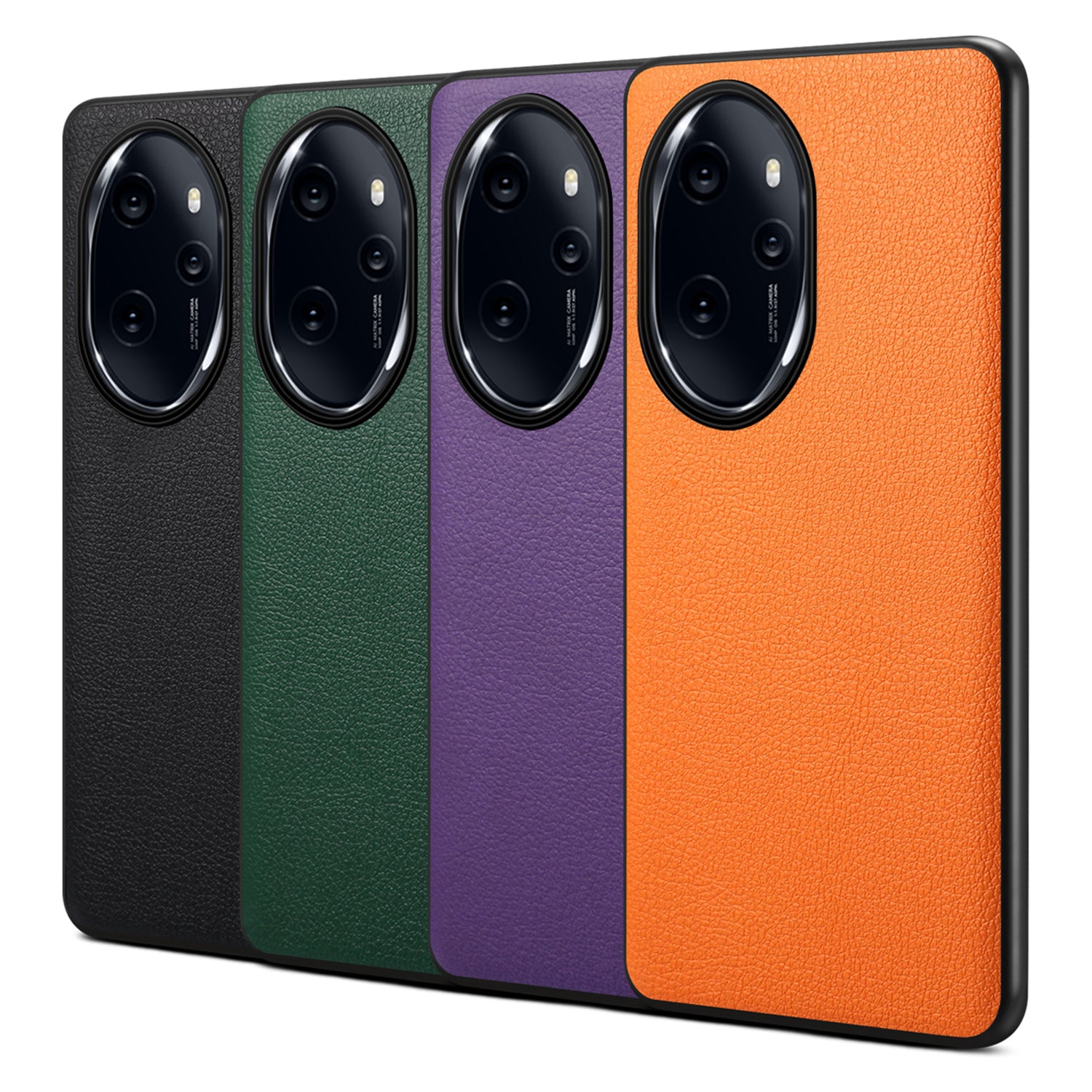 For Honor 100 Pro 5G Case Drop-proof PC+TPU+PU Leather Calf Texture Phone Back Protector - Black