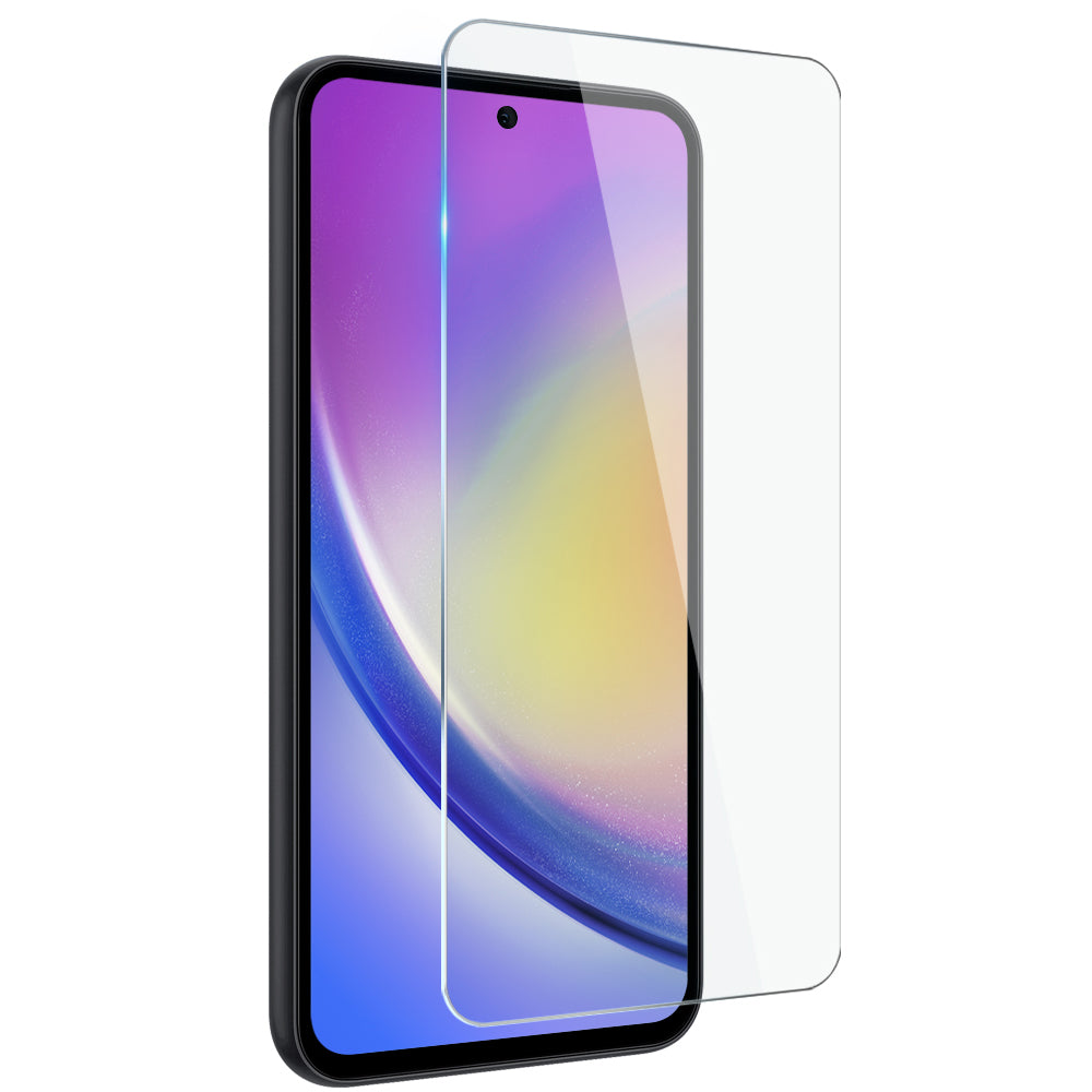 NORTHJO For Samsung Galaxy A35 5G Clear TPU Phone Case with Tempered Glass Film - Transparent