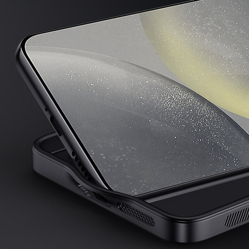 For Samsung Galaxy S24 Case Wood Grain Drop Protection Phone Cover - Black