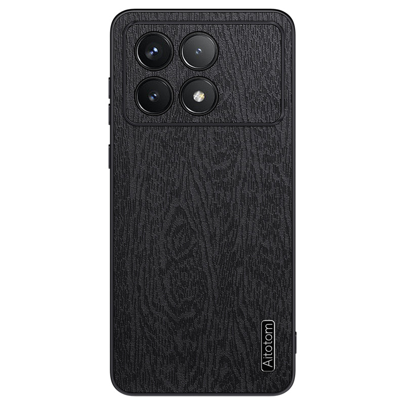 Back Cover for Xiaomi Redmi K70 5G / K70 Pro 5G , Wood Grain Cell Phone Case - Black