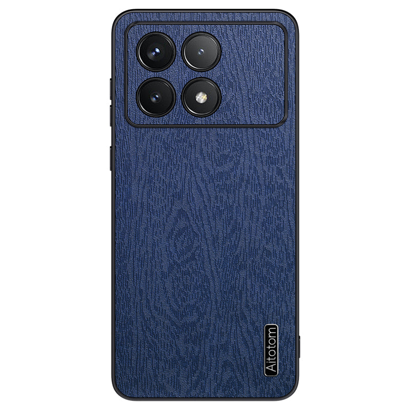 Back Cover for Xiaomi Redmi K70 5G / K70 Pro 5G , Wood Grain Cell Phone Case - Black