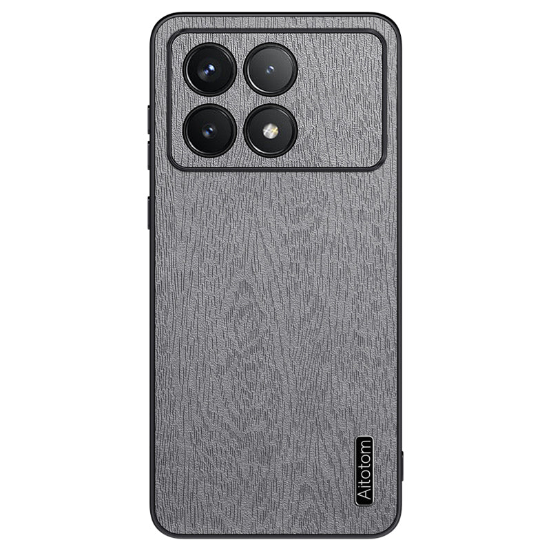 Back Cover for Xiaomi Redmi K70 5G / K70 Pro 5G , Wood Grain Cell Phone Case - Black