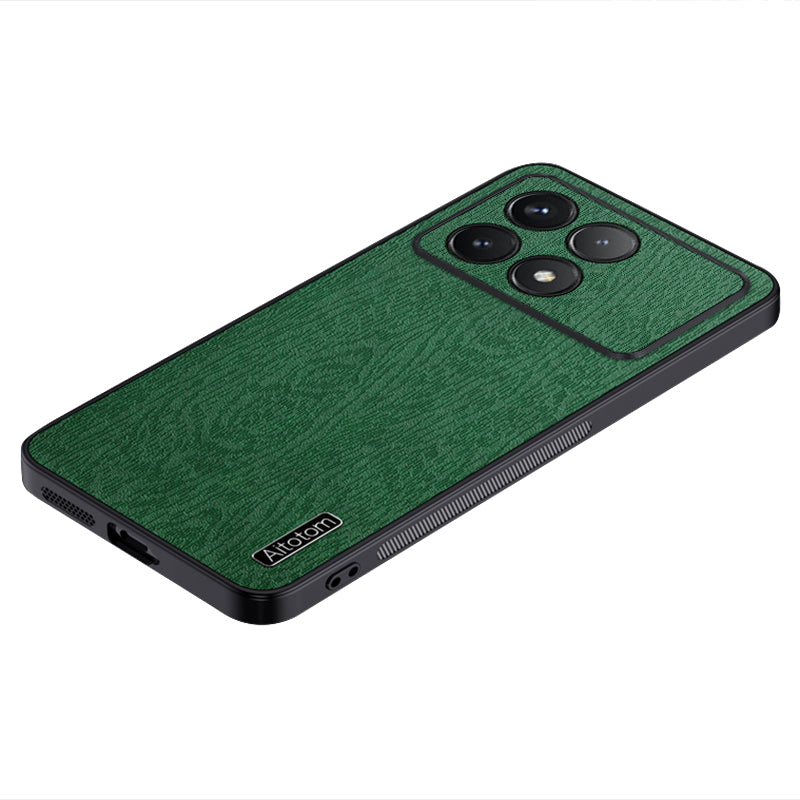 Back Cover for Xiaomi Redmi K70 5G / K70 Pro 5G , Wood Grain Cell Phone Case - Black