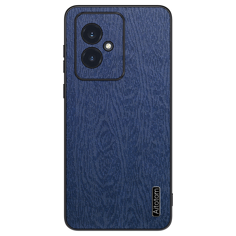 For Honor 100 5G Cell Phone Case Wood Grain Slim Back Protective Cover - Black