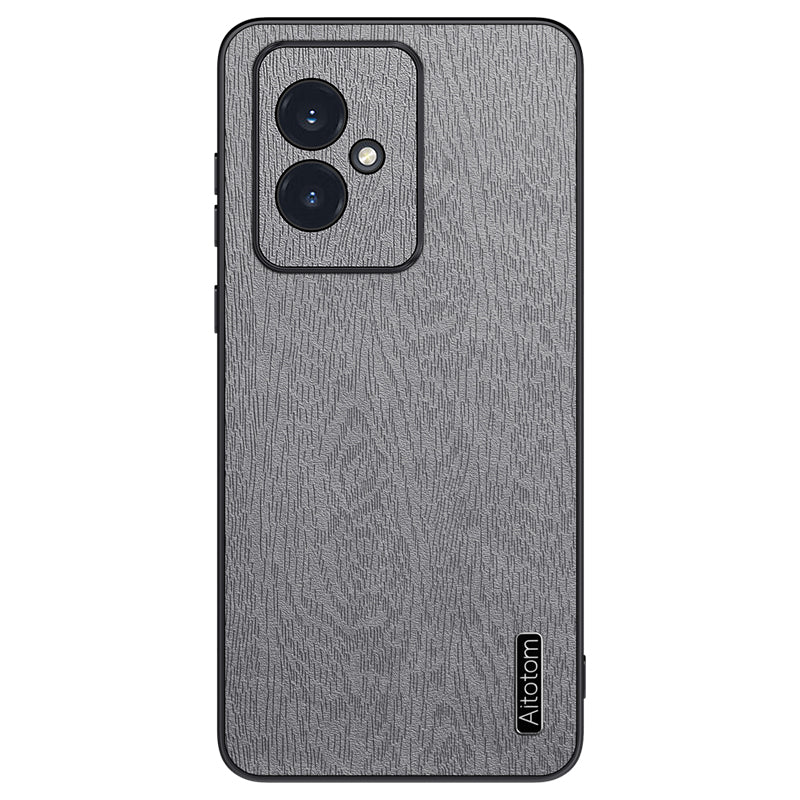 For Honor 100 5G Cell Phone Case Wood Grain Slim Back Protective Cover - Black