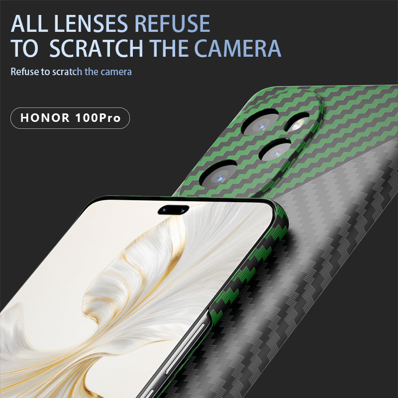 For Honor 100 Pro 5G Cell Phone Case Splicing Color Scratch-resistant Hard PC Back Shell - Black