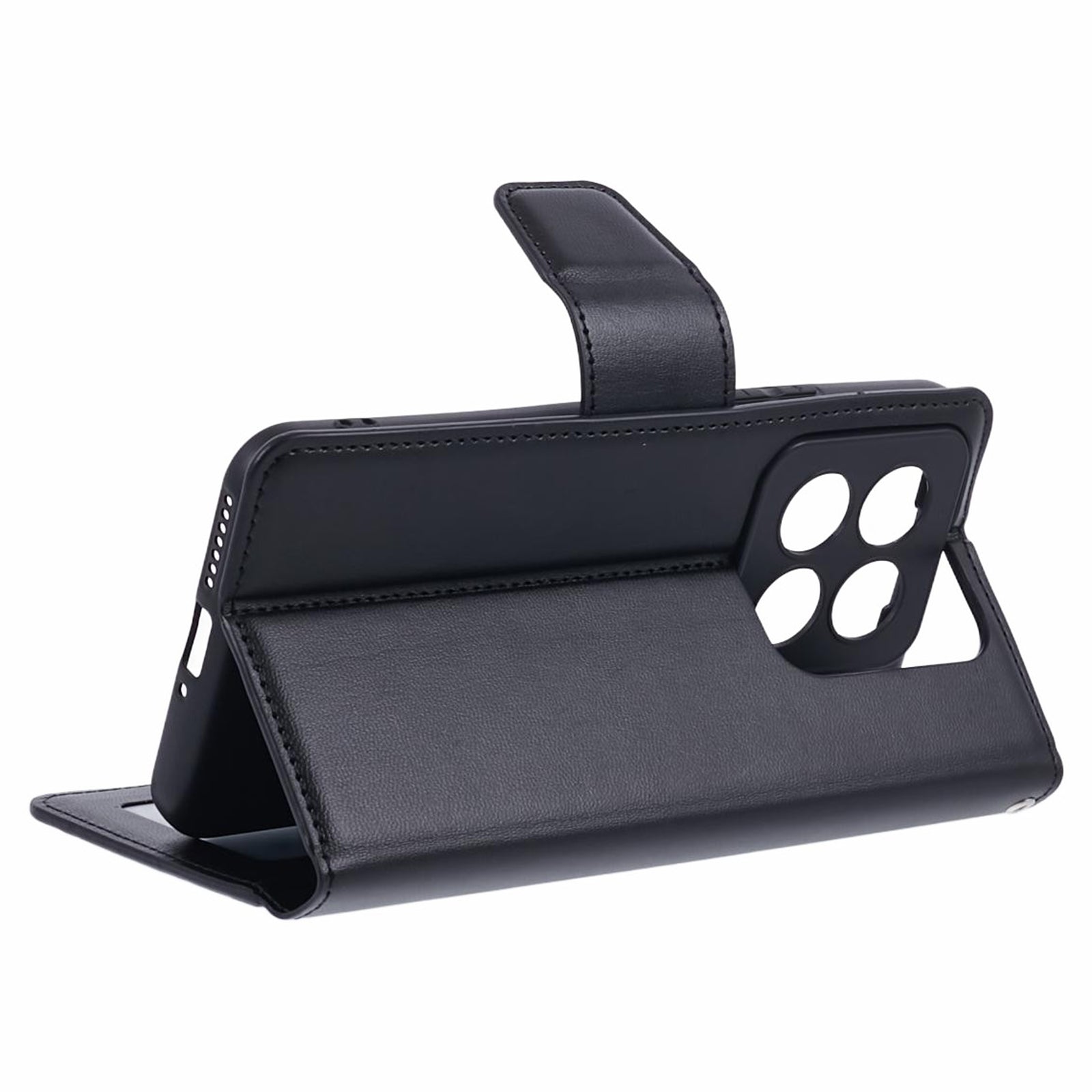 HANMAN Mill Series Cell Phone Cover for Xiaomi 14 Pro Case Phone Shell PU Leather Wallet - Black