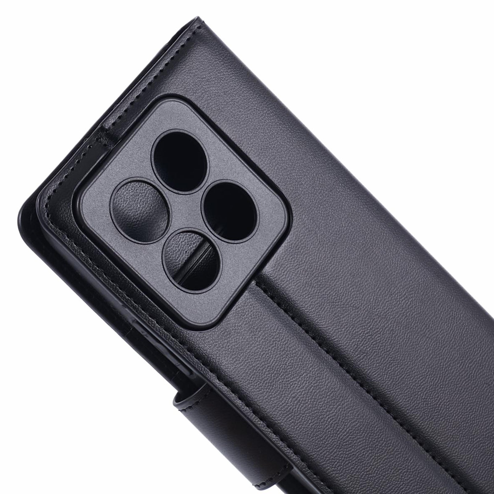 HANMAN Mill Series Cell Phone Cover for Xiaomi 14 Pro Case Phone Shell PU Leather Wallet - Black