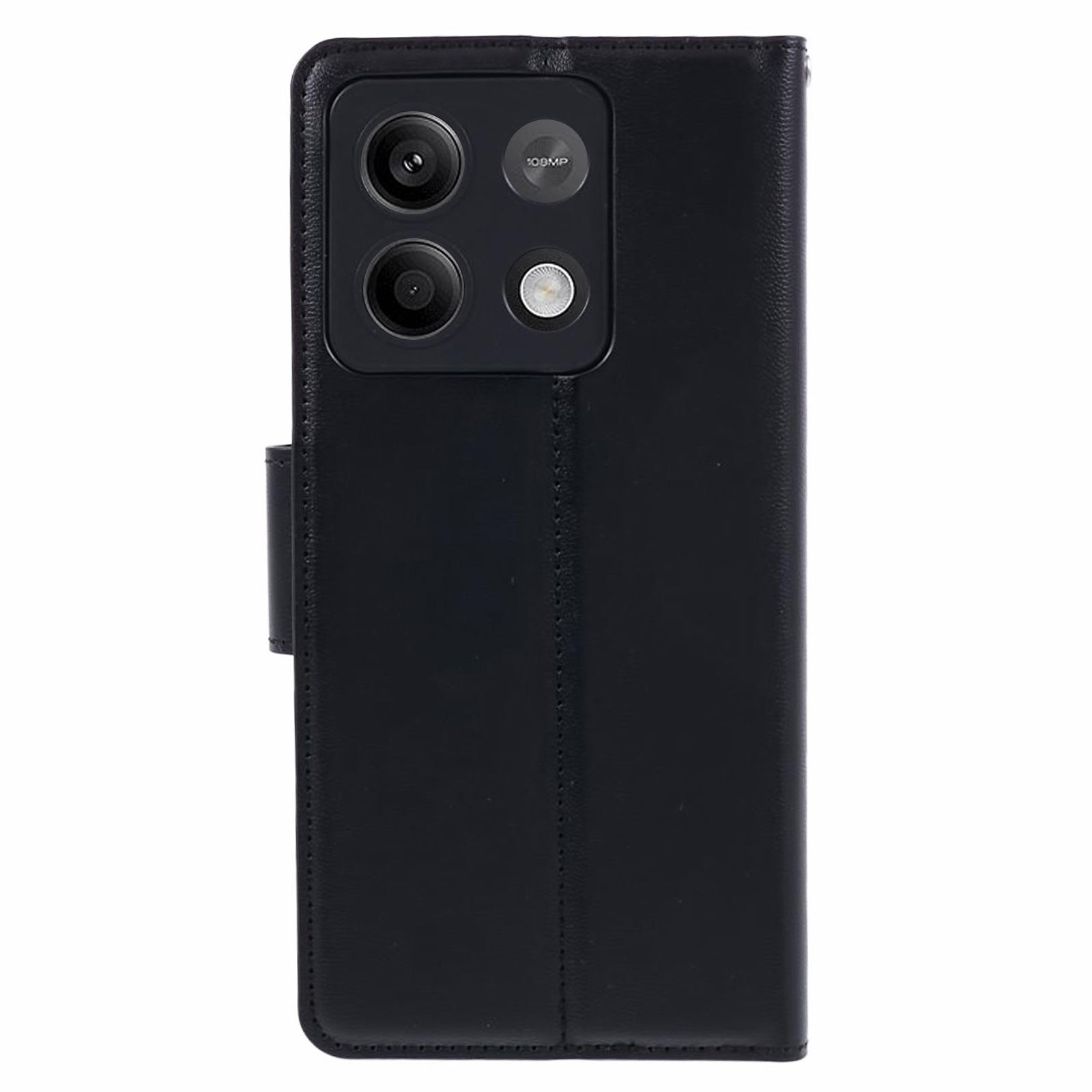 HANMAN Mill Series Phone Cover for Xiaomi Redmi Note 13 5G Case PU Leather Phone Shell Wallet - Black