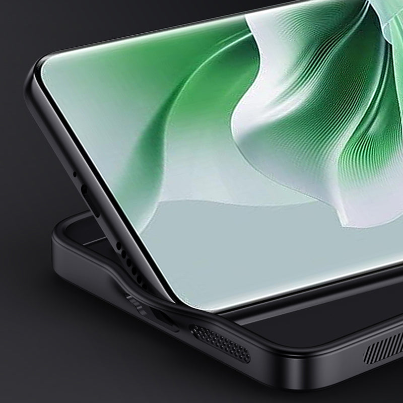 For Oppo Reno11 (China) 5G / Reno11 Pro 5G (Global) Wood Grain Protective Shell PU+PC+TPU Cell Phone Case - Black