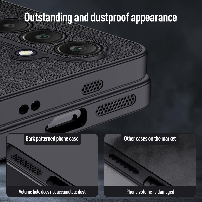 Back Shell for Samsung Galaxy A25 5G (Global) (161.0 x 76.5 x 8.3mm) Cover Wood Grain PU+PC+TPU Cell Phone Case - Black