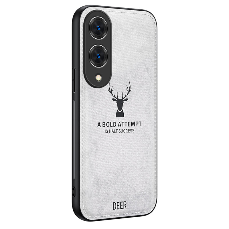 For vivo Y17s 4G Phone Case Soft Texture Deer Pattern Cover - Black