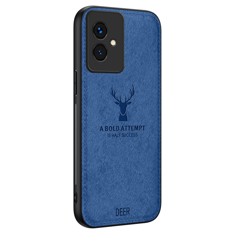 For Honor 100 5G Deer Pattern Case TPU+PC+PU Leather Phone Cover Soft Cloth Texture Anti-Scratch - Black