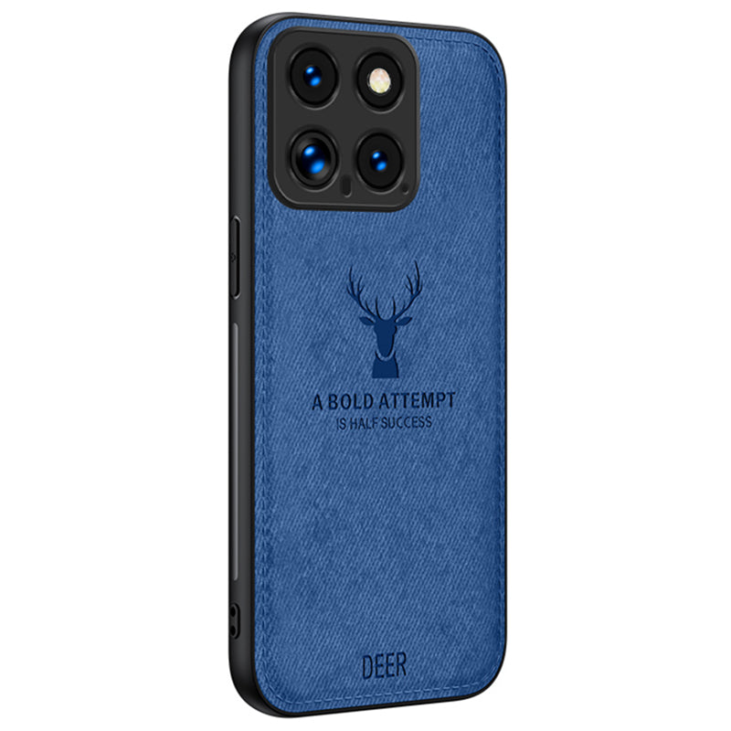 For Xiaomi 14 Pro Phone Case Cloth Texture Anti-Fingerprint Cover Sophisticated Deer - Black