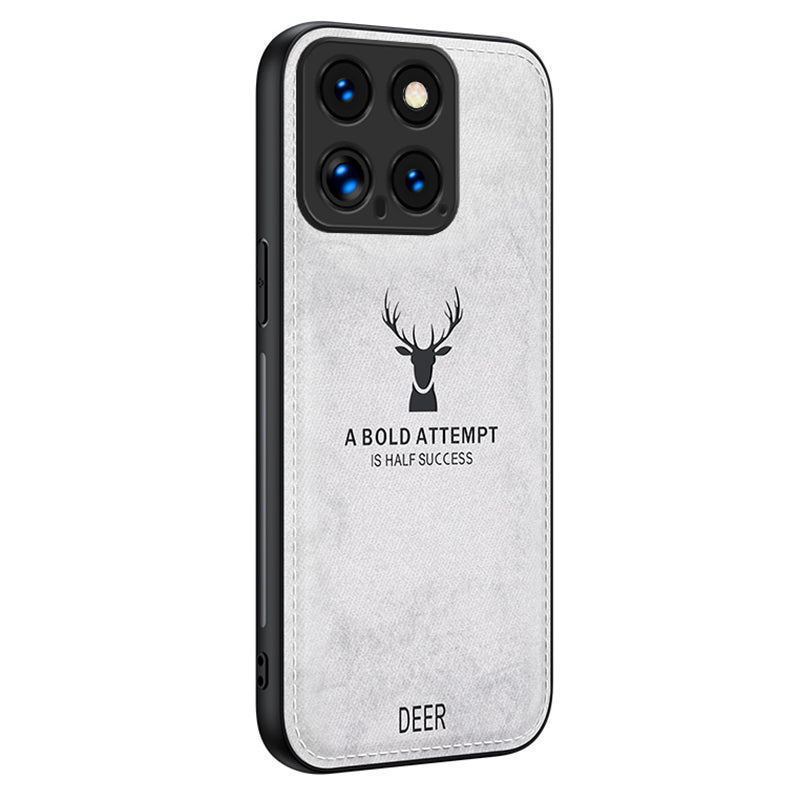 For Xiaomi 14 Pro Phone Case Cloth Texture Anti-Fingerprint Cover Sophisticated Deer - Black