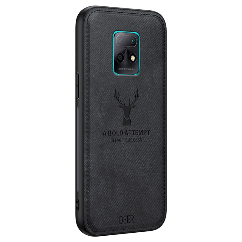 For Xiaomi Redmi 10X 5G Deer Pattern Case Cloth Texture Soft Touch Phone Cover - Black
